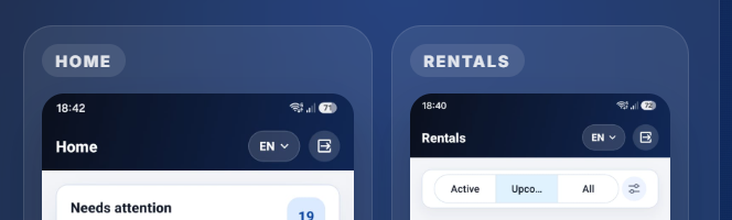 RentMan mobile interface